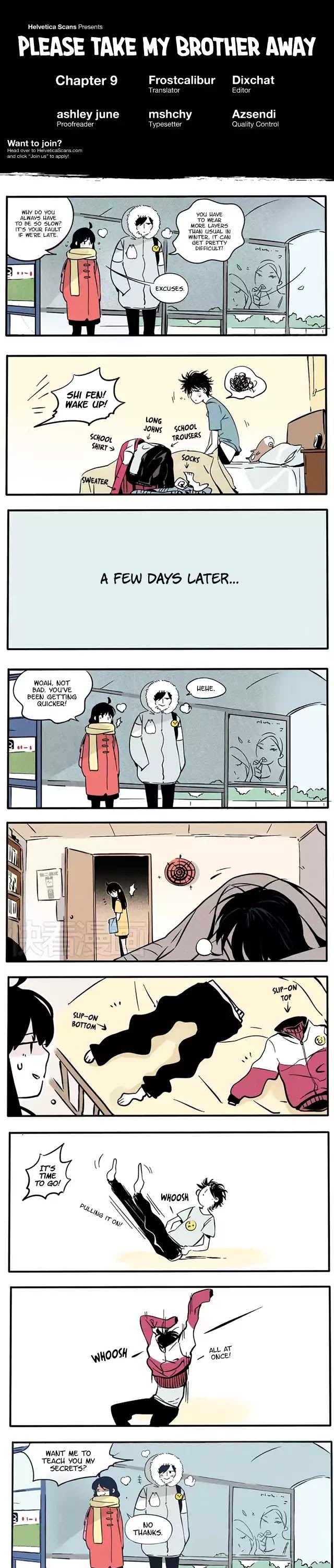 Please Take My Brother Away! Chapter 9 page 1 - Chapter 9: The Art of Wearing Winter Clothes