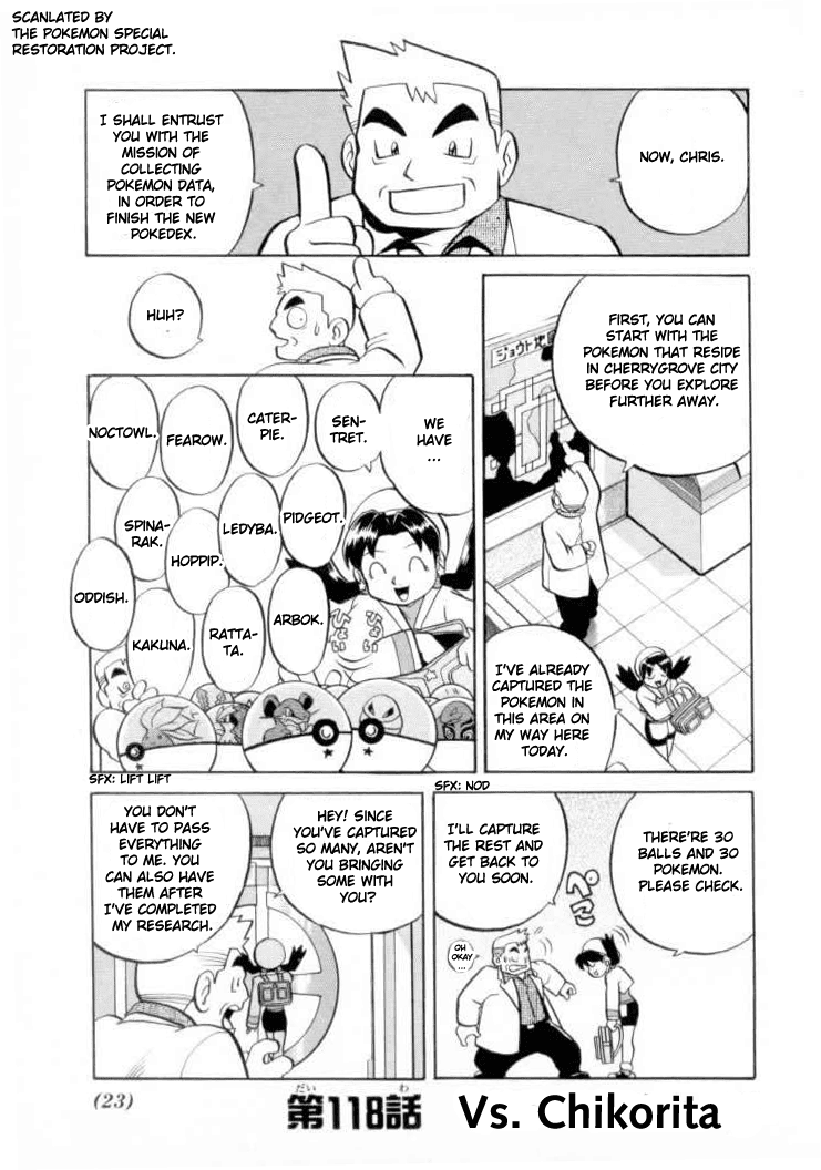 Pocket Monster Special Chapter 118 page 1 - Chapter 118: Vs. Chikorita