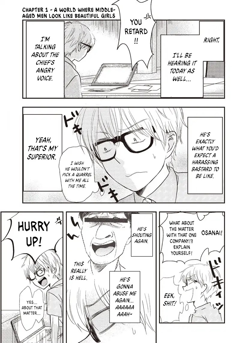 Power Harassment Beautiful Girls Company Chapter 1 page 2 - Chapter 1: A World Where Middle-Aged Men Look Like Beautiful Girls