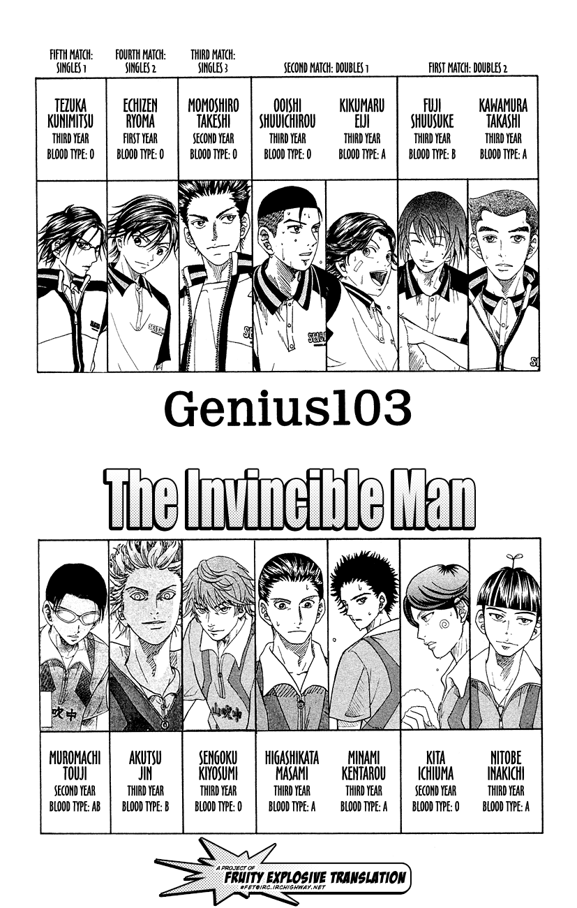 Prince of Tennis Chapter 103 page 1 - Chapter 103: The Invincible Man