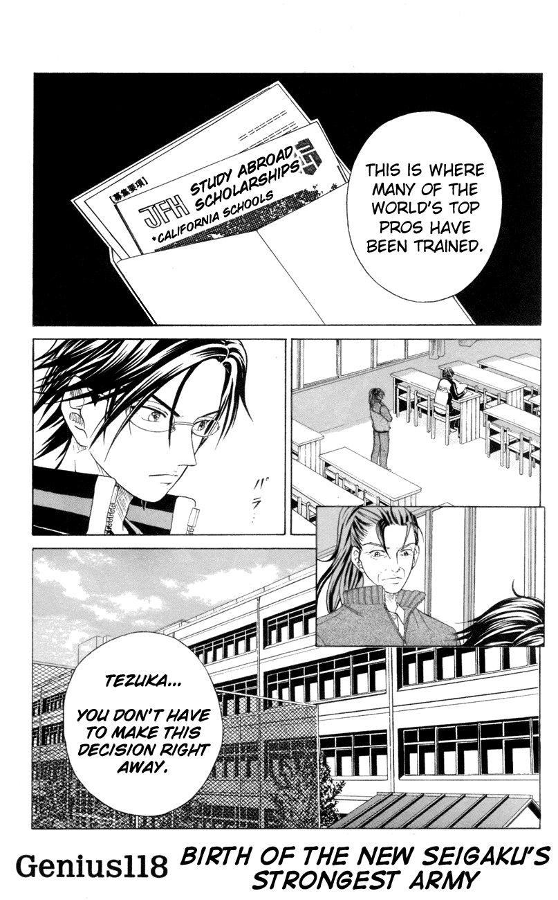 Prince of Tennis Chapter 118 page 1 - Chapter 118: Birth Of The New Seigaku's Strongest Army
