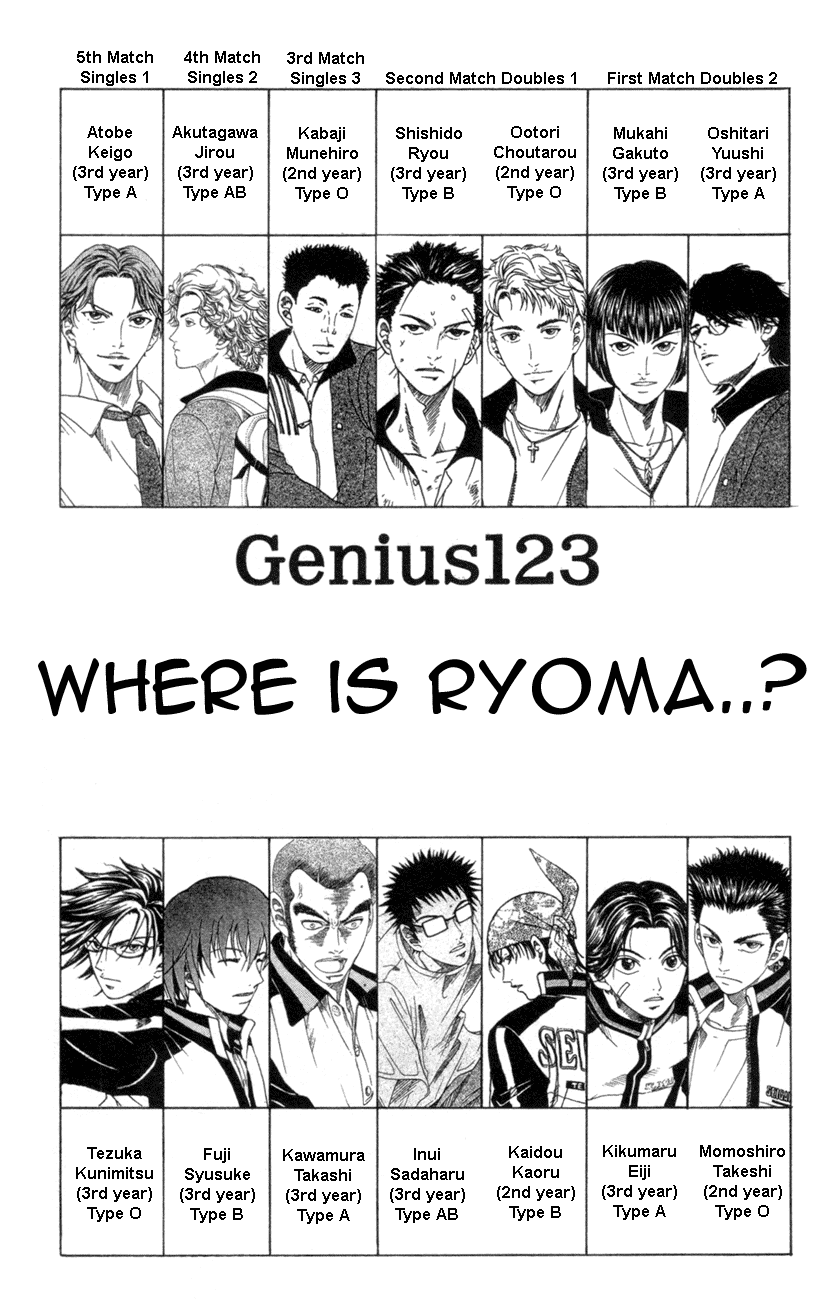 Prince of Tennis Chapter 123 page 1 - Chapter 123: Where is Ryoma?