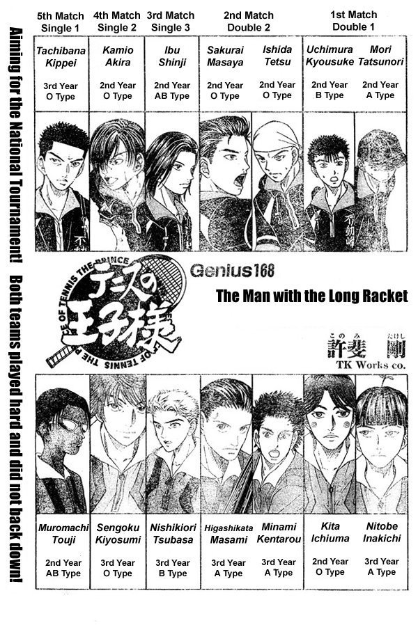 Prince of Tennis Chapter 168 page 1 - Chapter 168: The Man With The Long Racket