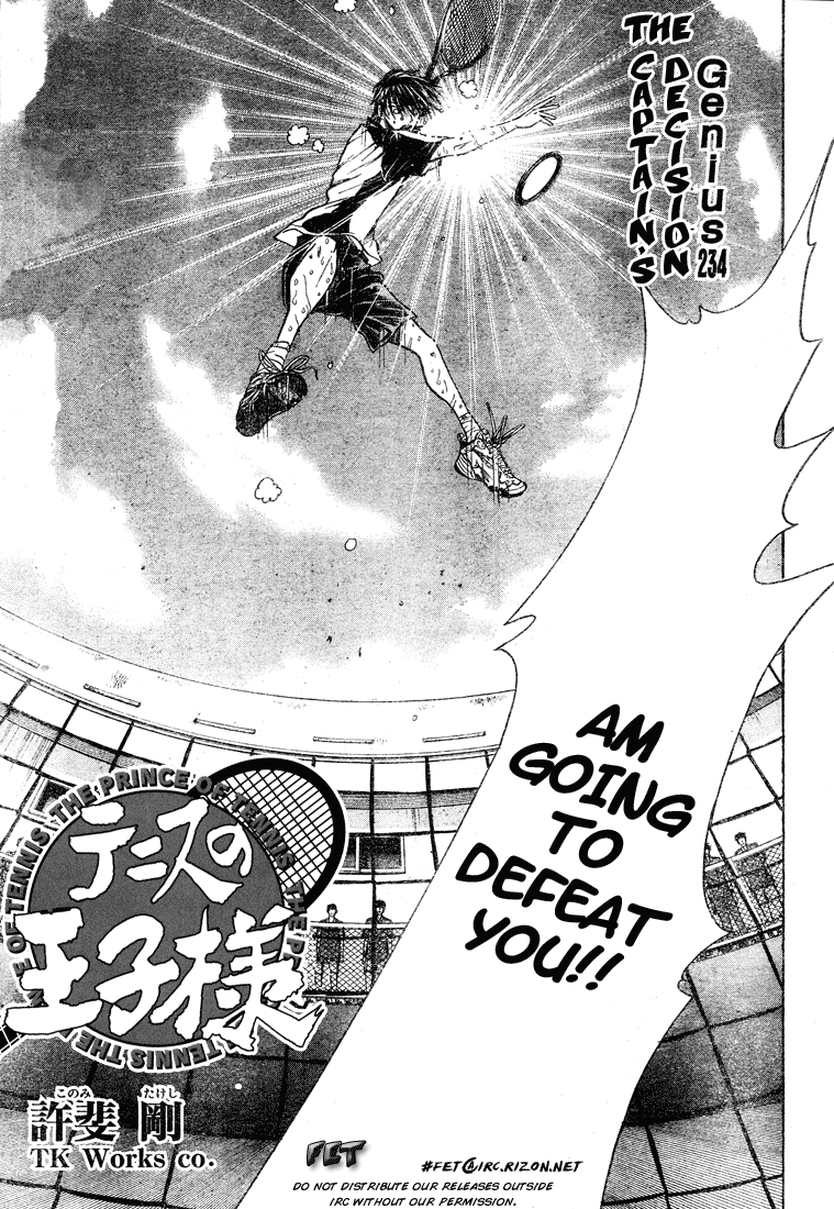 Prince of Tennis Chapter 234 page 3 - Chapter 234: The Captains Decision