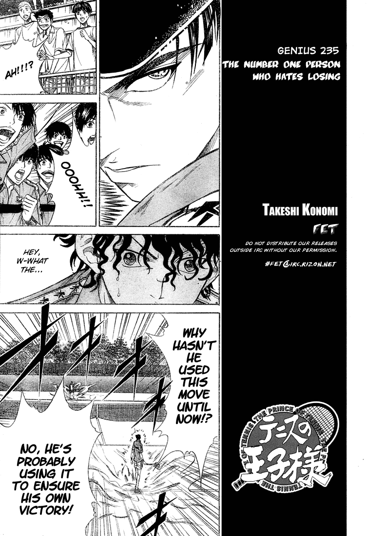 Prince of Tennis Chapter 235 page 5 - Chapter 235: The Number One Person Who Hates Losing