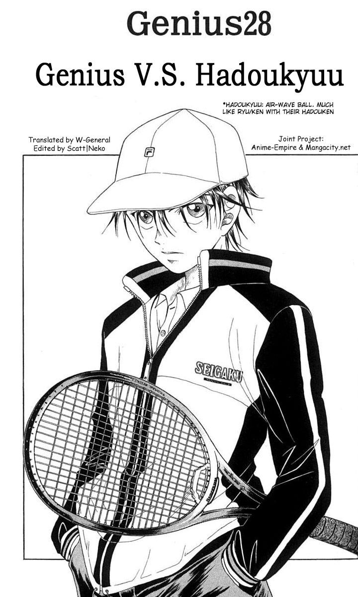 Prince of Tennis Chapter 28 page 1 - Chapter 28: Genius V.S. Hadoukyuu