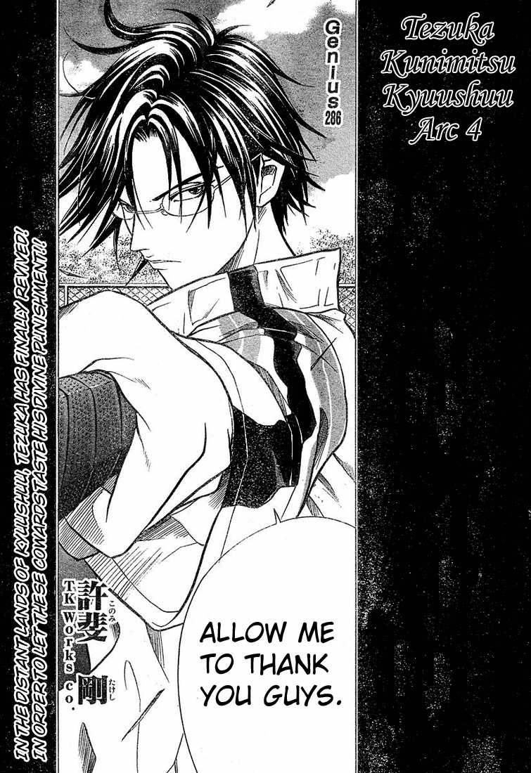 Prince of Tennis Chapter 286 page 1 - Chapter 286: Tezuka Kunimitsu Kyuushuu Arc 4