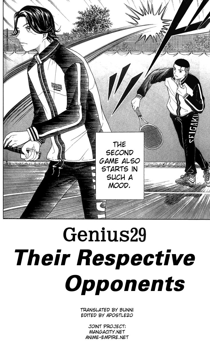 Prince of Tennis Chapter 29 page 2 - Chapter 29: Their Respective Opponents