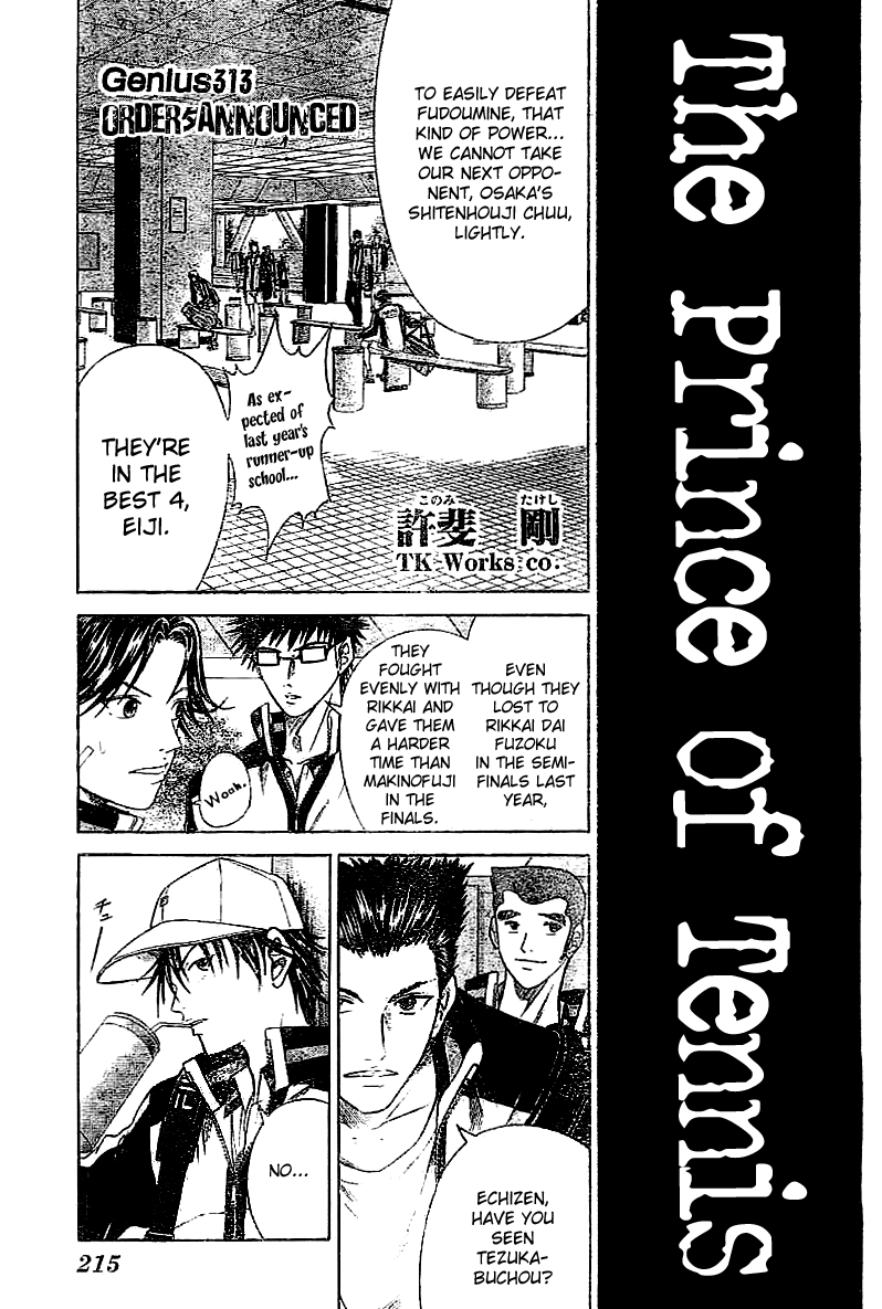 Prince of Tennis Chapter 313 page 3 - Chapter 313: Orders Announced