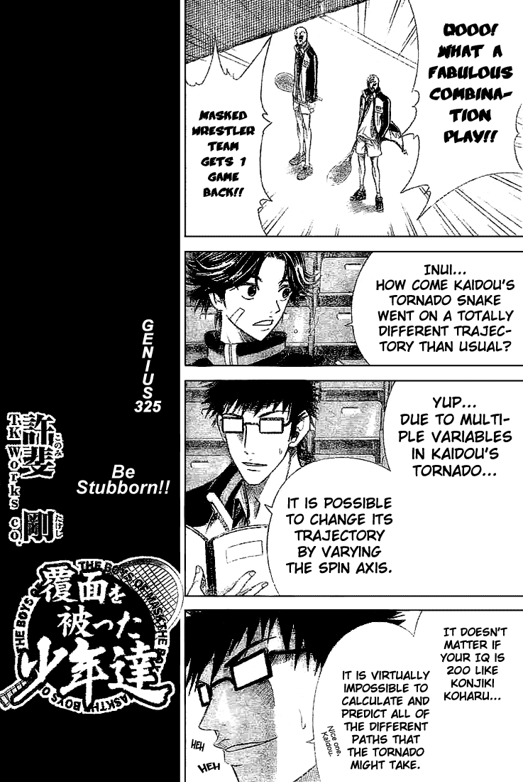 Prince of Tennis Chapter 325 page 2 - Chapter 325: Be Stubborn!!