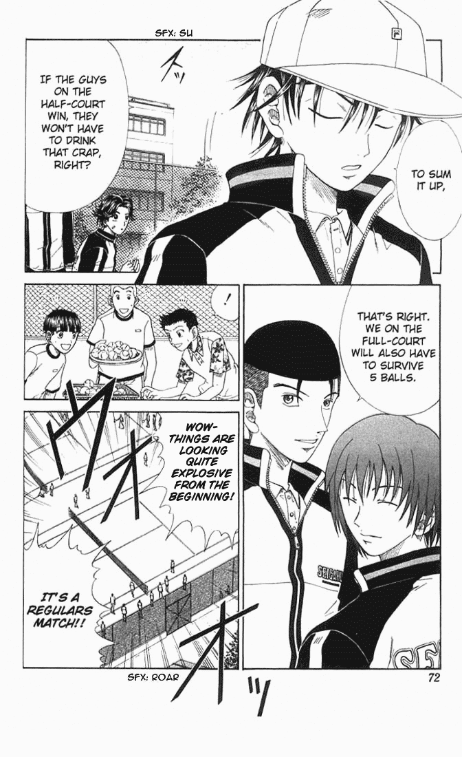 Prince of Tennis Chapter 46 page 4 - Chapter 46: Practice Heating Up! Half-court vs. Full-court, 5 Point Match 1