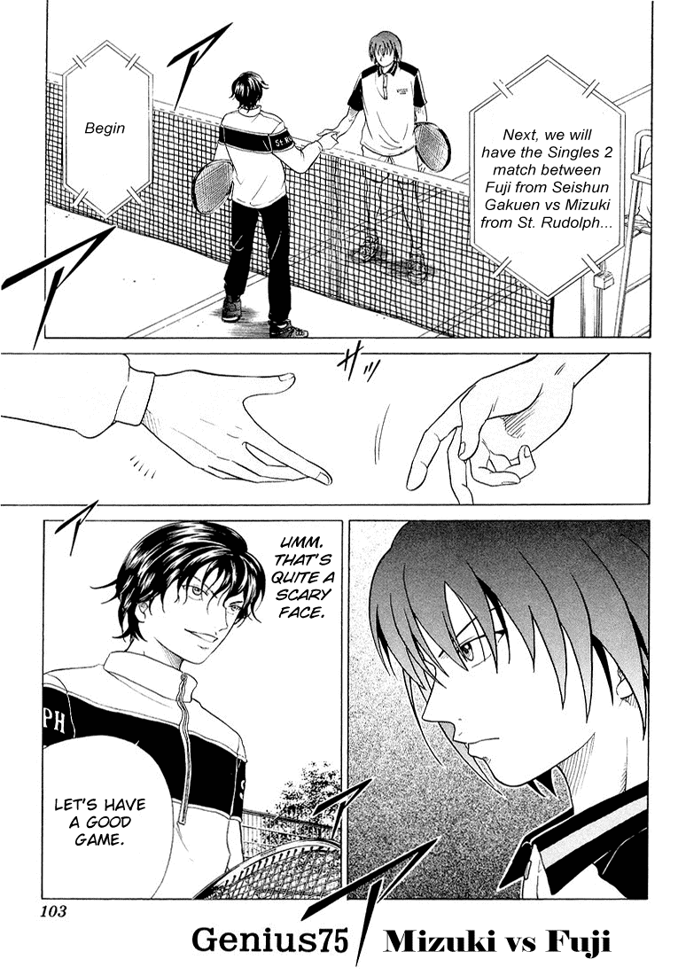 Prince of Tennis Chapter 75 page 1 - Chapter 75: Mizuki vs Fuji