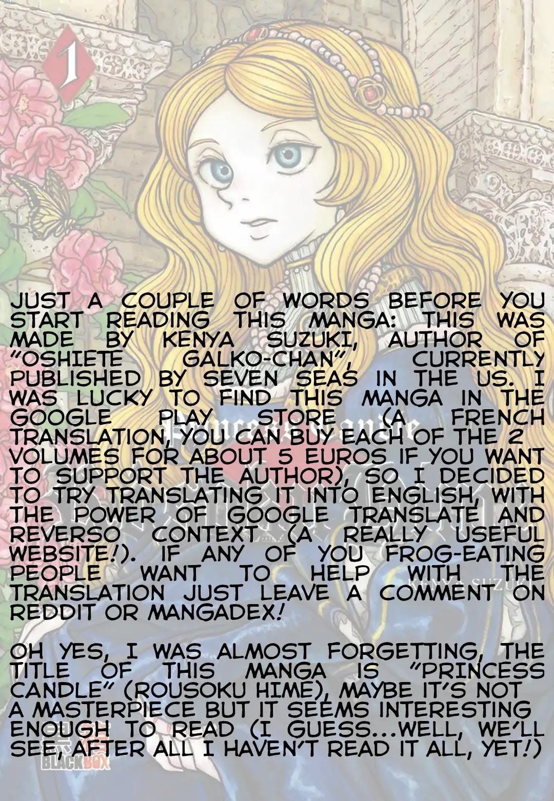 Princess Candle Chapter 1 page 2 - Chapter 1: She is everything to me