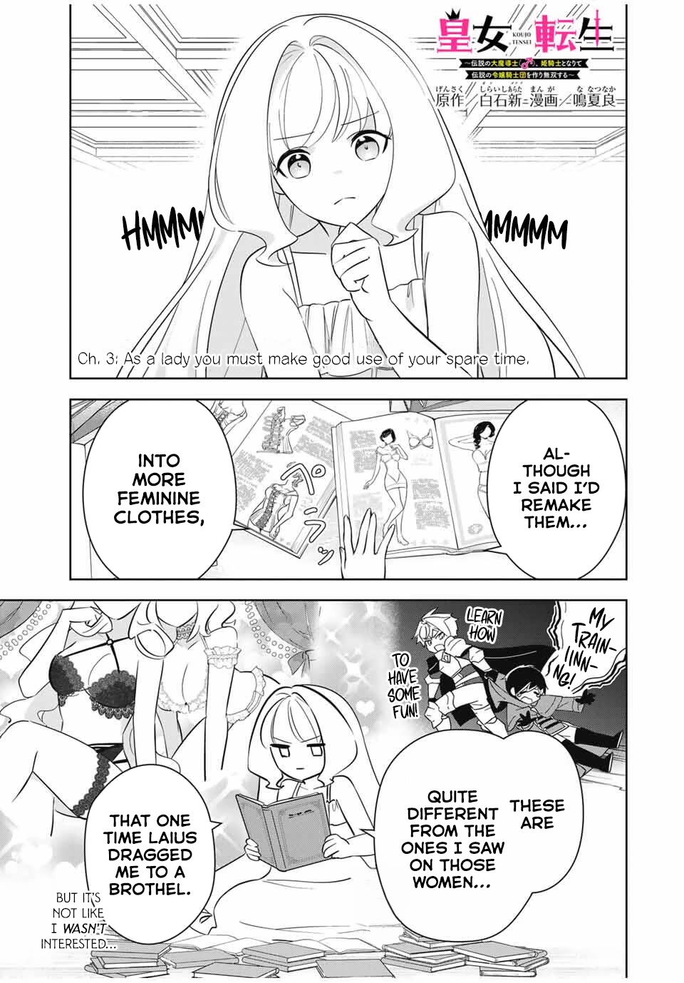 Princess Reincarnation ~ The Legendary Arch Mage (♂) becomes a Princess Knight and creates a Legendary Order of Lady Knights and becomes unrivaled ~ Chapter 3 page 1 - Chapter 3: As a lady you must make good use of your spare time