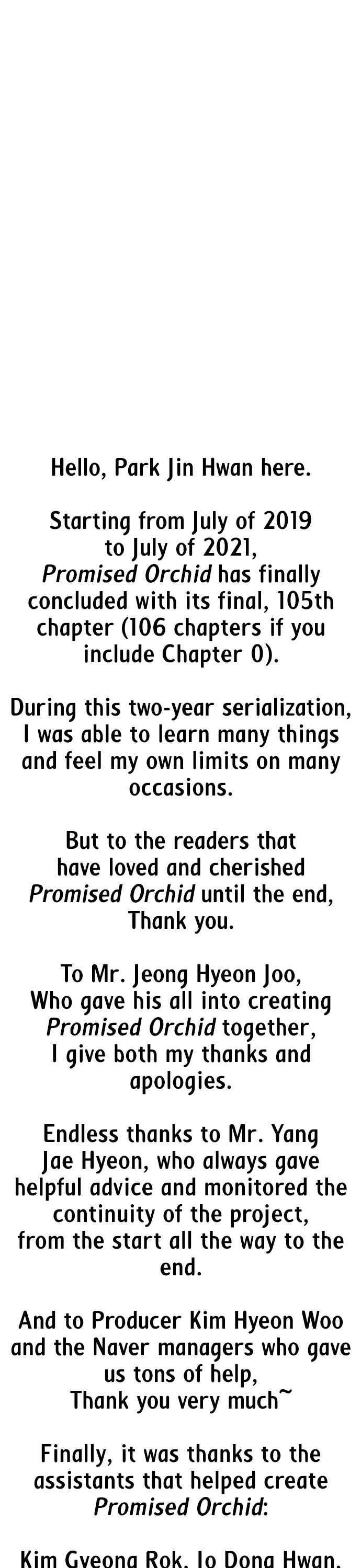 Promised Orchid Chapter 106 page 5 - Chapter 106: Afterword [END]