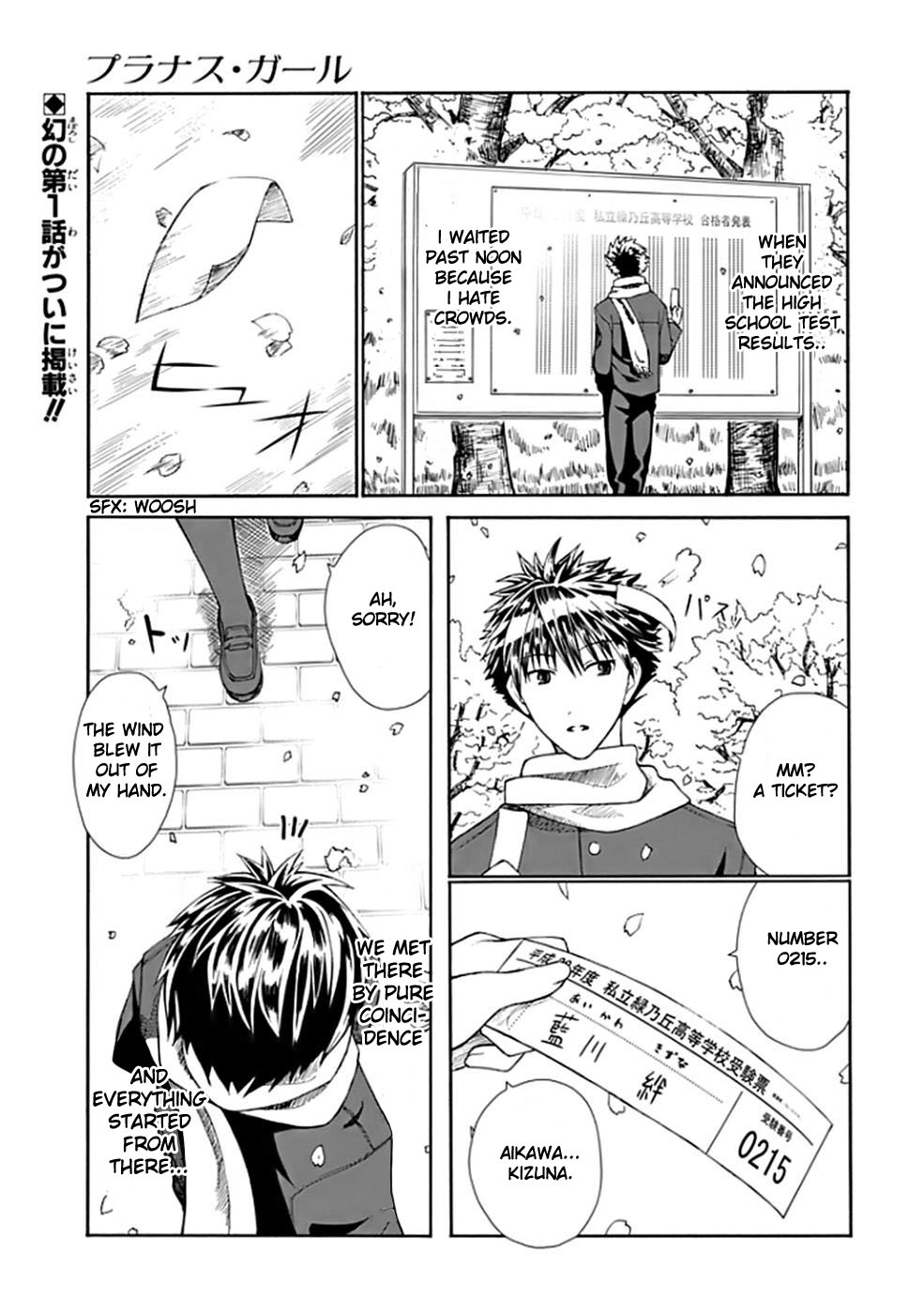Prunus Girl Chapter 1 page 2 - Chapter 1: Who Is The Girl I Met Amongst The Falling Cherry Blossoms?
