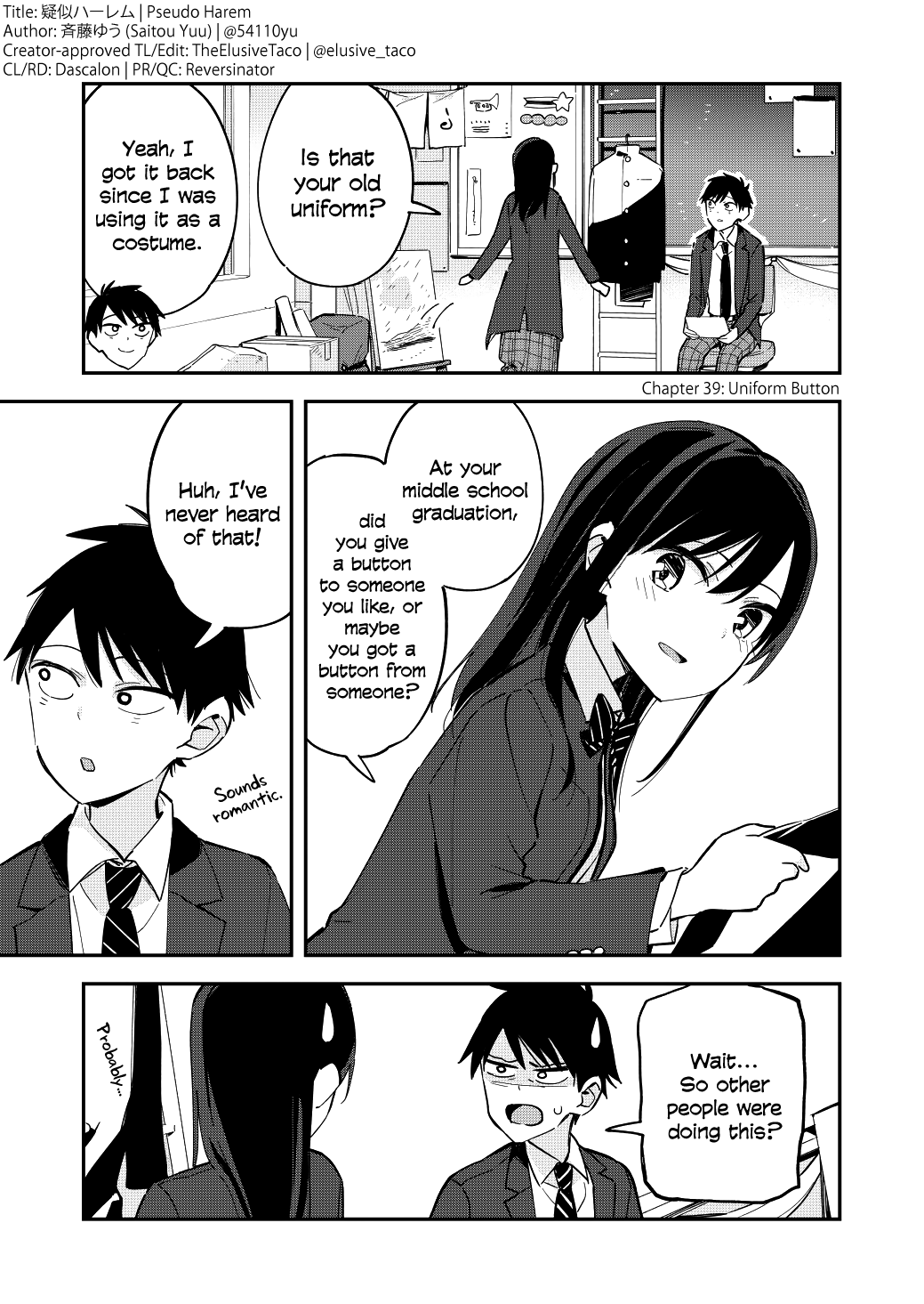 Pseudo Harem Chapter 39 page 1 - Chapter 39: Uniform Button