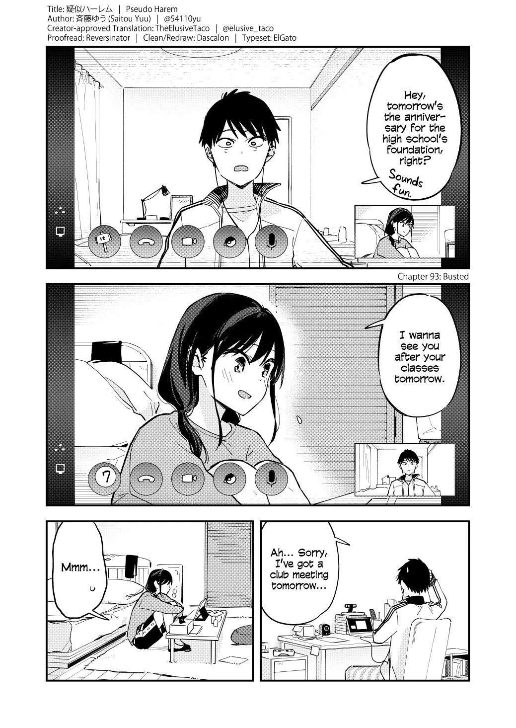 Pseudo Harem Chapter 93 page 1 - Chapter 93: Busted