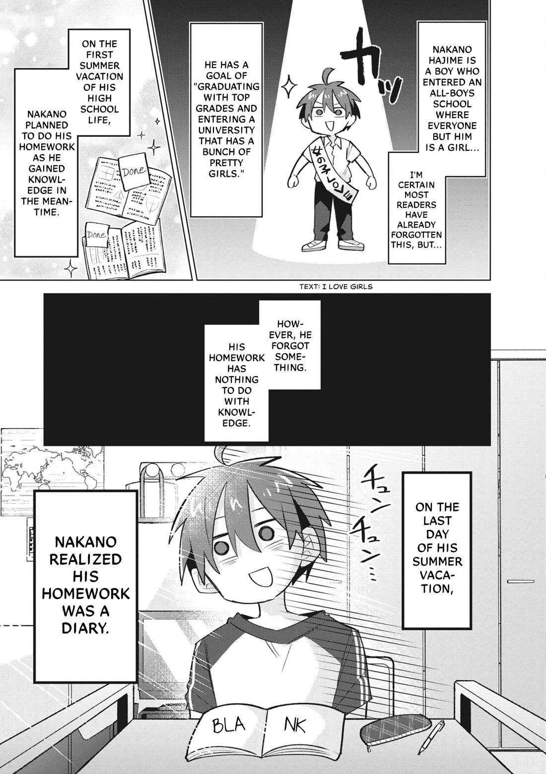 Puberty, an All Boys School!? and Nakano-kun Chapter 11 page 2 - Chapter 11: What do to!? The End of Summer