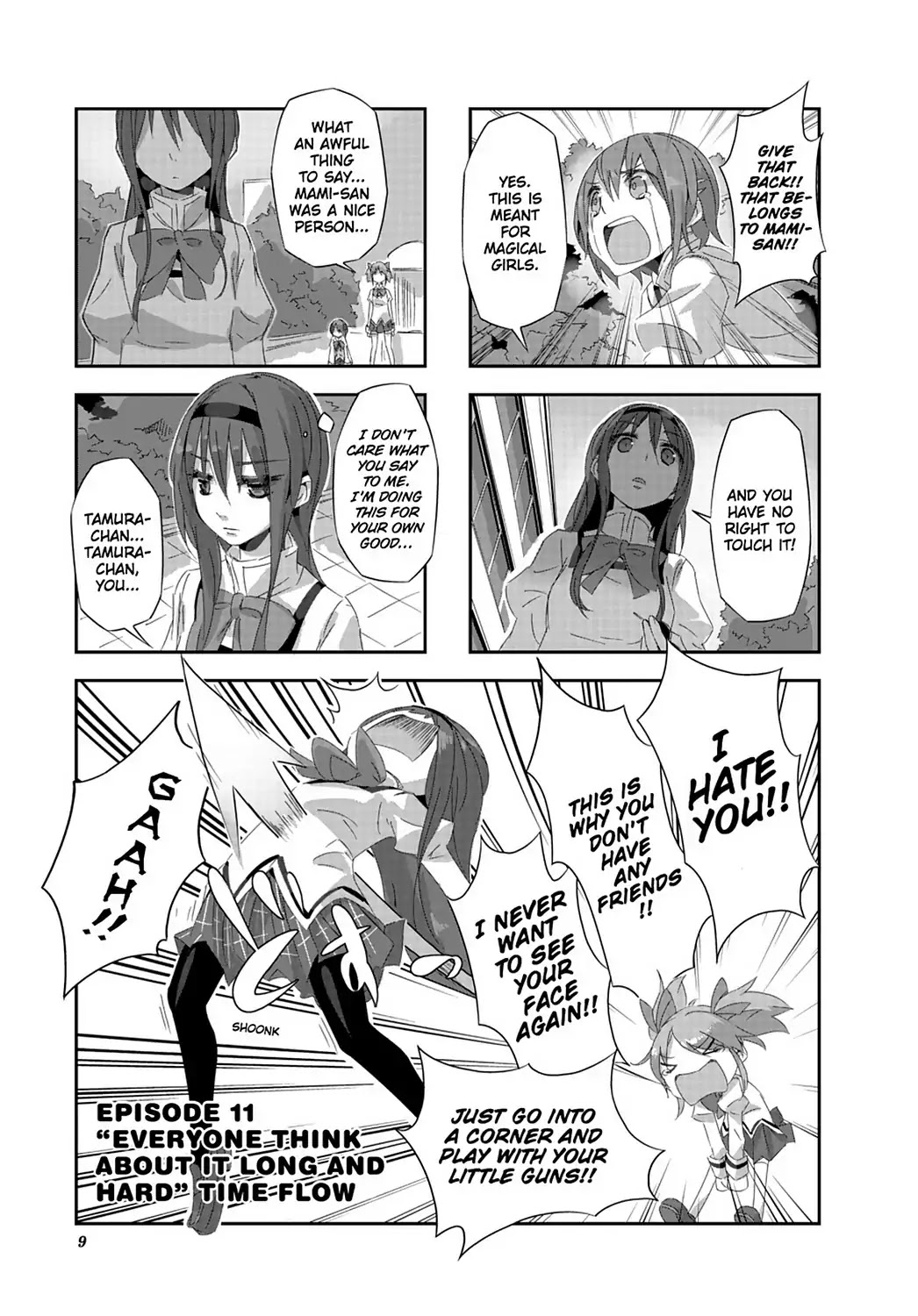 Puella Magi Homura Tamura ~Parallel Worlds Do Not Remain Parallel Forever~ Chapter 11 page 11 - Chapter 11: Vol.2 Episode 11: "Everyone Think About It Long and Hard" Time Flow