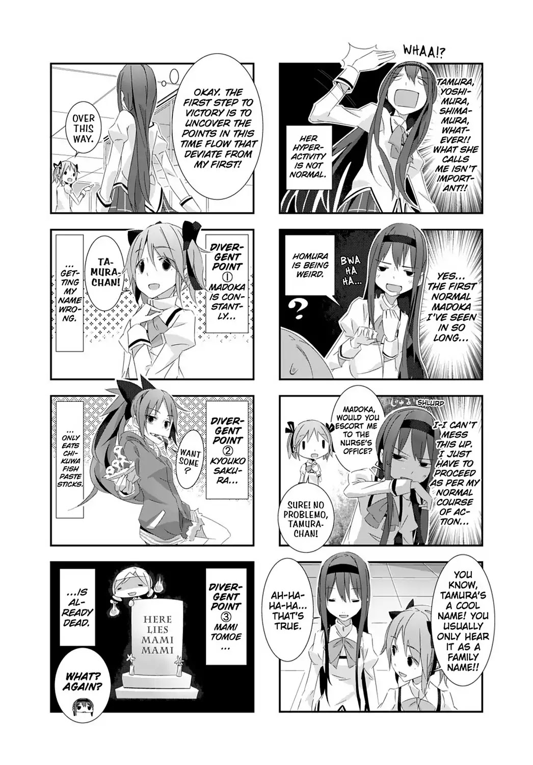 Puella Magi Homura Tamura ~Parallel Worlds Do Not Remain Parallel Forever~ Chapter 4 page 3 - Chapter 4: Vol.1 Episode 4: "Look-Alike" Time Flow