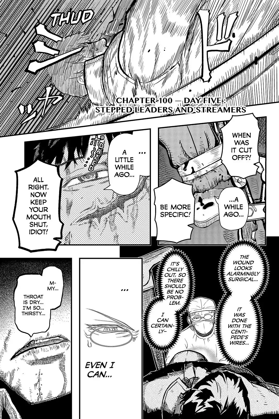 Pumpkin Scissors Chapter 100 page 1 - Chapter 100: Day Five: Stepped Leaders and Streamers