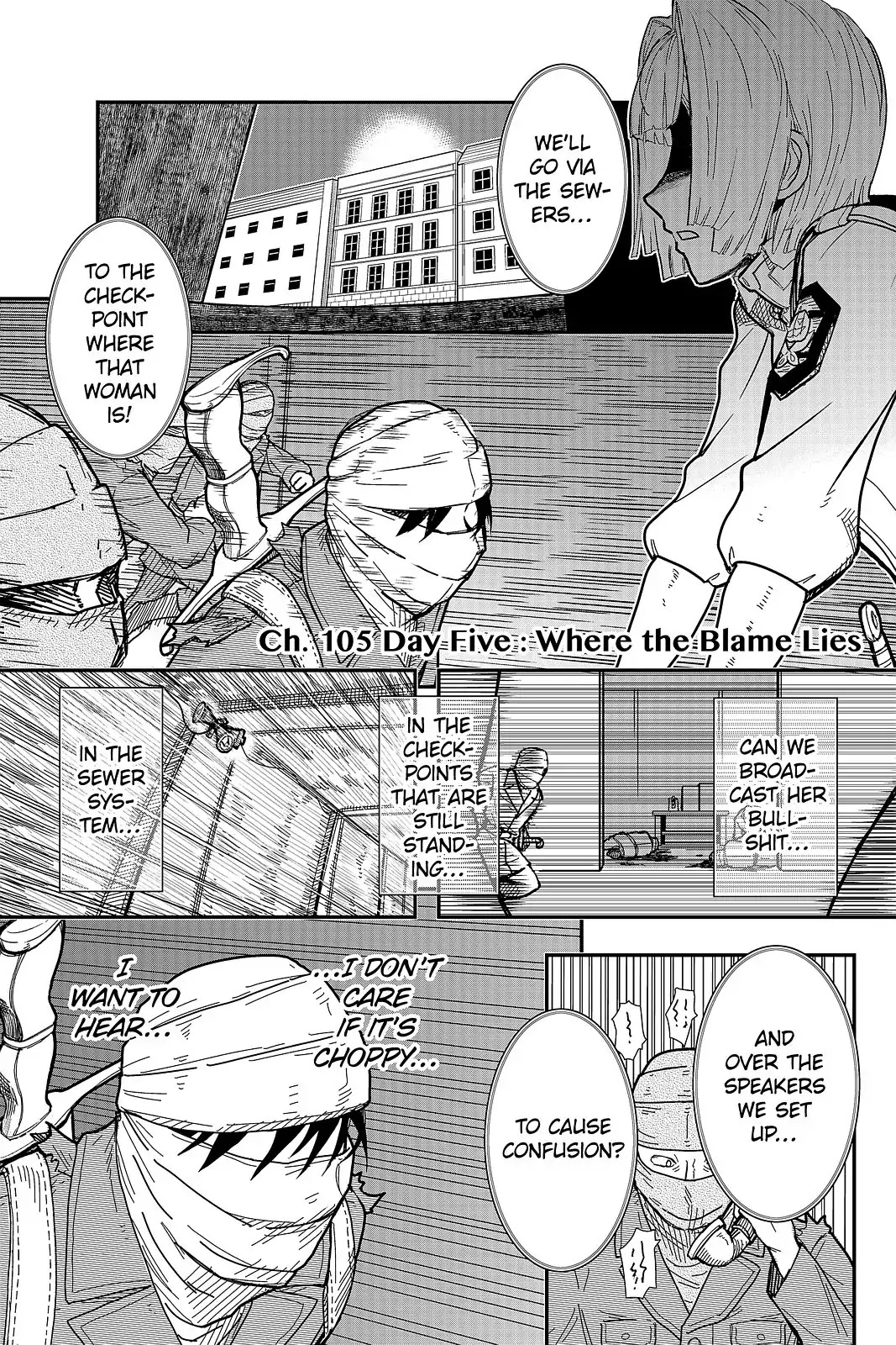Pumpkin Scissors Chapter 105 page 1 - Chapter 105: Day Five: Where the Fault Lies
