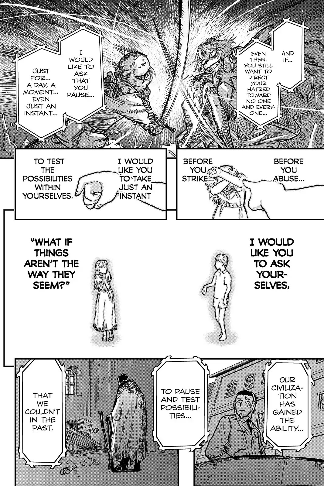 Pumpkin Scissors Chapter 107 page 14 - Chapter 107: Day Five: Surviving Suspicions and Crumbling Scales