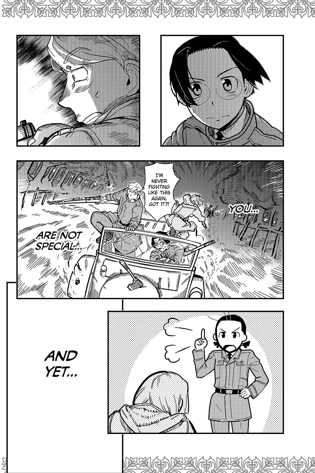 Pumpkin Scissors Chapter 109 page 48 - Chapter 109: Day Five: A Girl's Headstone, A Corporal's Flowers I