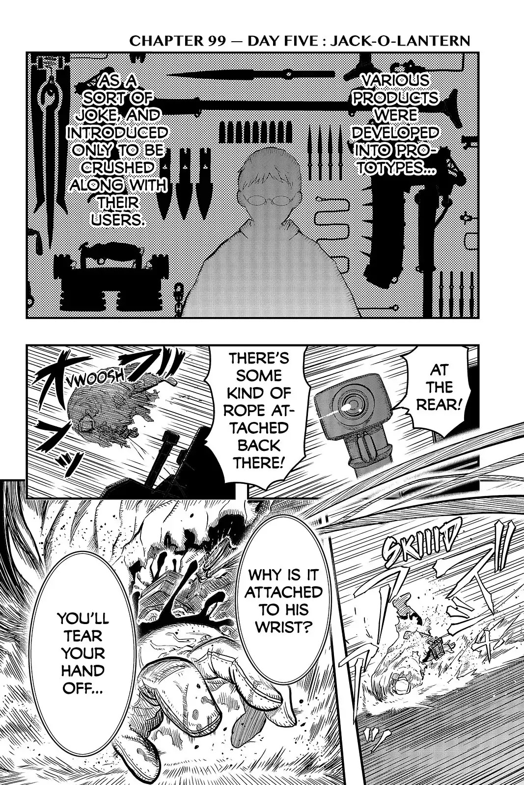 Pumpkin Scissors Chapter 99 page 1 - Chapter 99: Day Five: Jack-O-Lantern