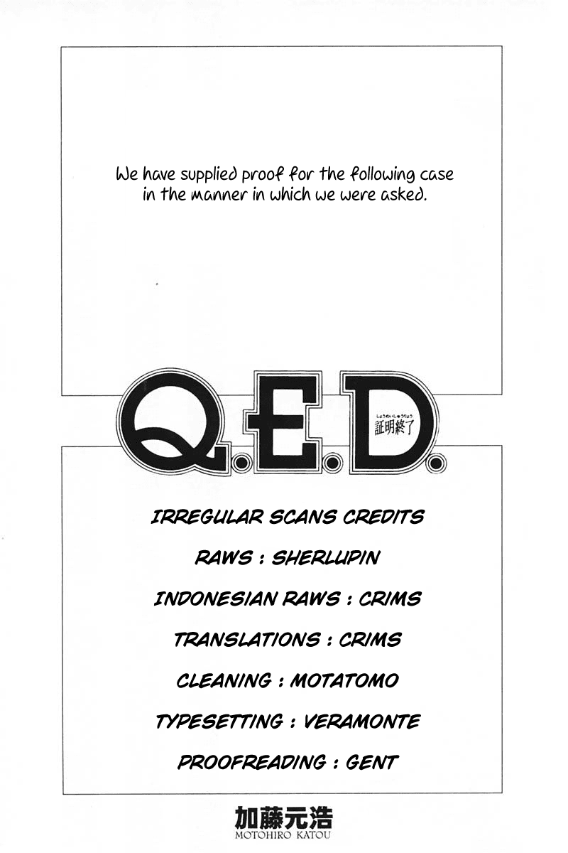 Q.E.D. - Shoumei Shuuryou Chapter 41.1 page 2 - Chapter 41.1: The Beautiful Actress Being Watched, The Fear Of The Stalker, The Gunshot Reverberating Off The Cliff Face, What Touma And Kana Saw (Part 1)
