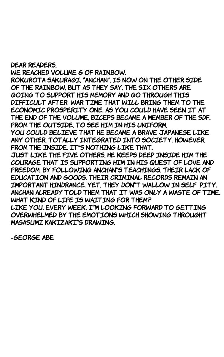 Rainbow Chapter 235.1 page 6 - Chapter 235.1: George Abe Author Notes