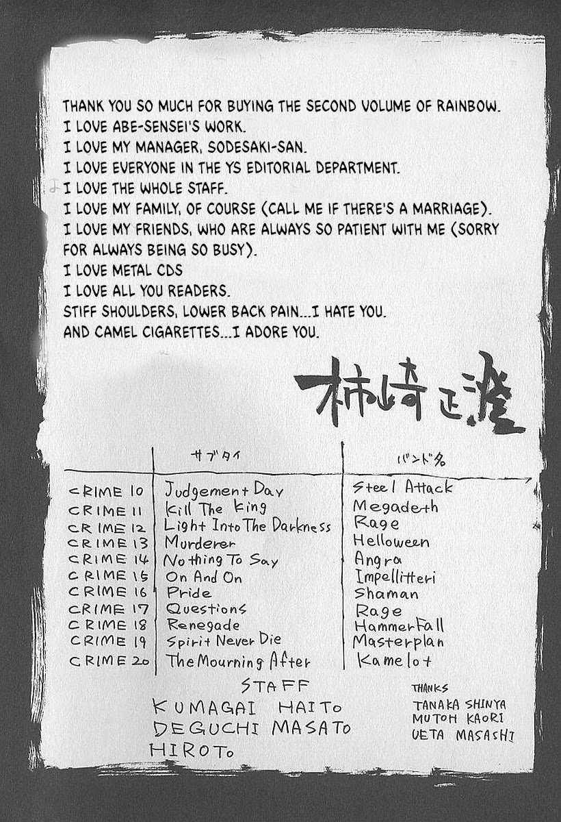 Rainbow Chapter 235.2 page 2 - Chapter 235.2: Kakizaki Masasumi Author Notes