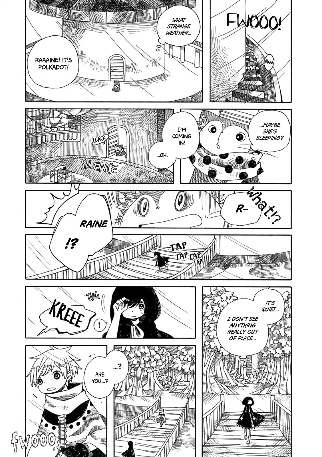 Raine and Sunny's Journey of Wind Chapter 1 page 14 - Chapter 1: Rainy Town Tower