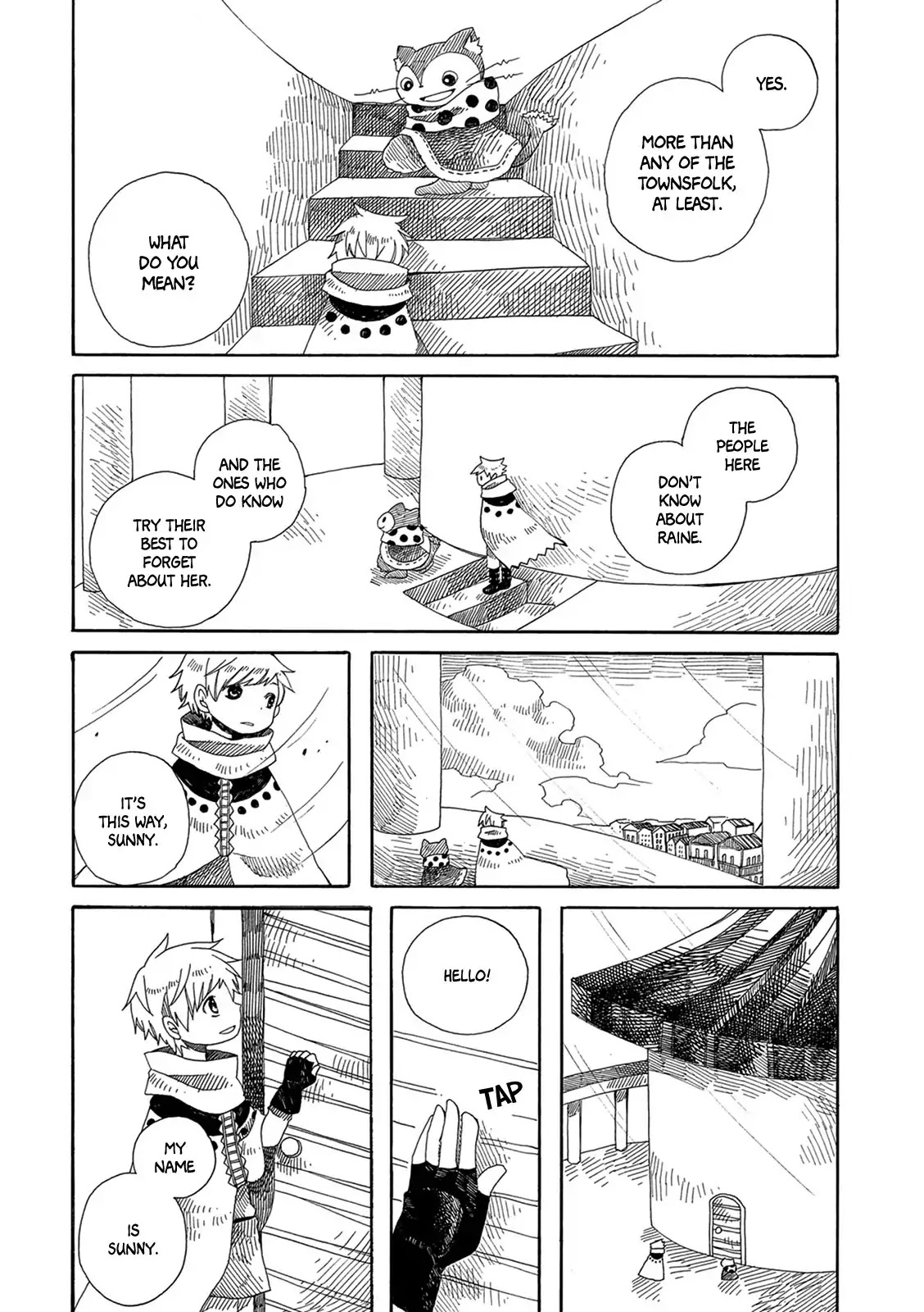 Raine and Sunny's Journey of Wind Chapter 1 page 18 - Chapter 1: Rainy Town Tower