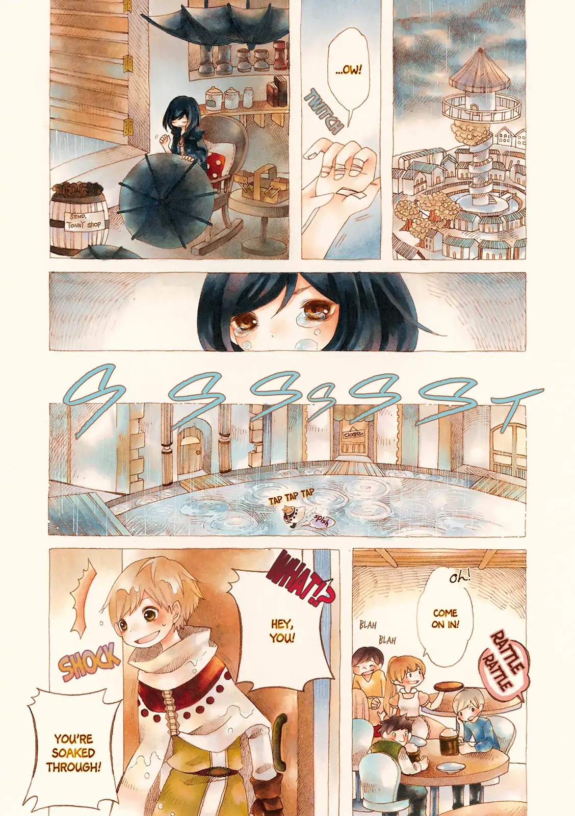 Raine and Sunny's Journey of Wind Chapter 1 page 6 - Chapter 1: Rainy Town Tower