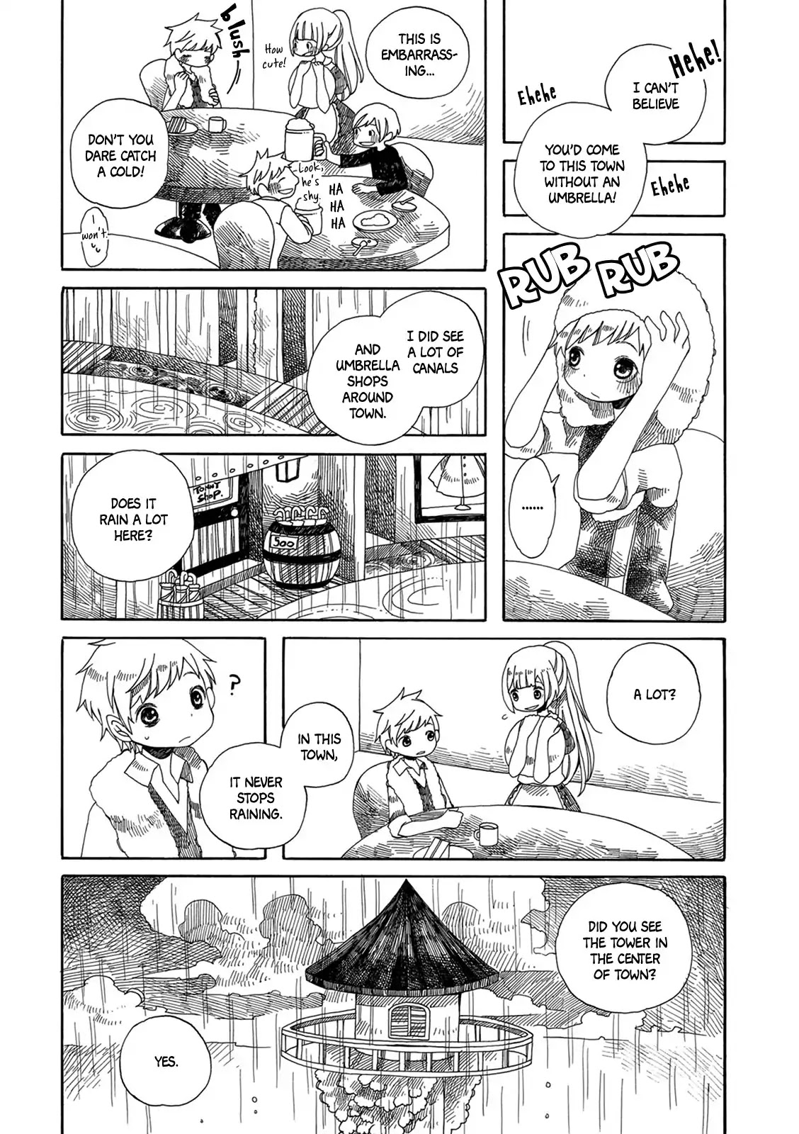 Raine and Sunny's Journey of Wind Chapter 1 page 7 - Chapter 1: Rainy Town Tower