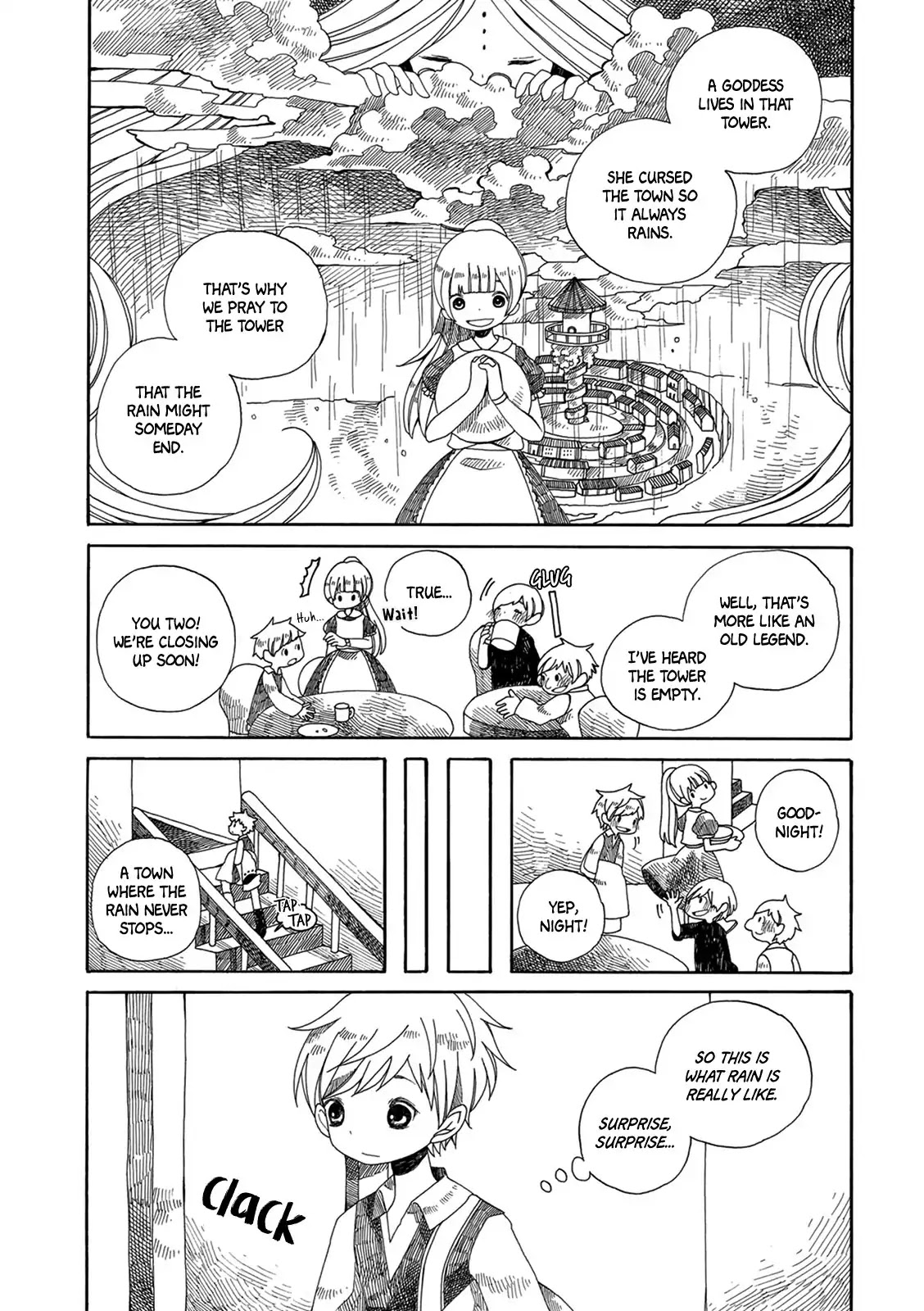 Raine and Sunny's Journey of Wind Chapter 1 page 8 - Chapter 1: Rainy Town Tower