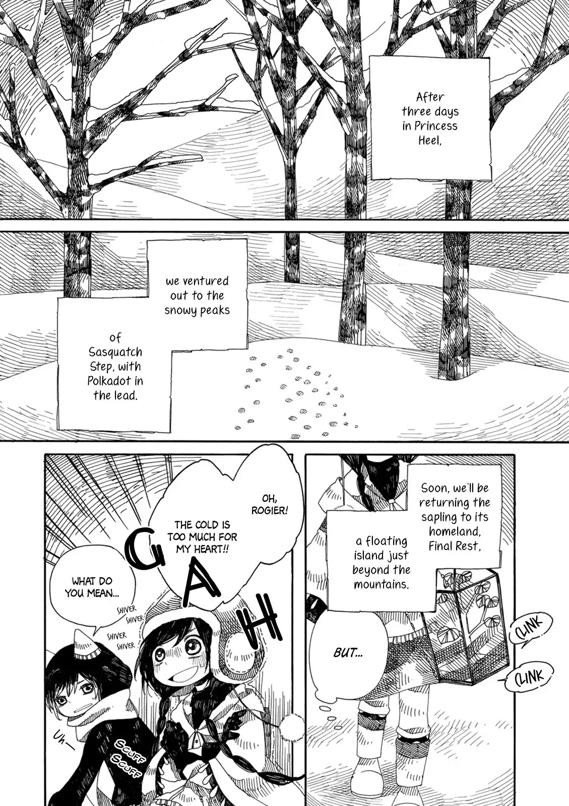 Raine and Sunny's Journey of Wind Chapter 12 page 2 - Chapter 12: Snowy Mountains of the Furries (Part 1)