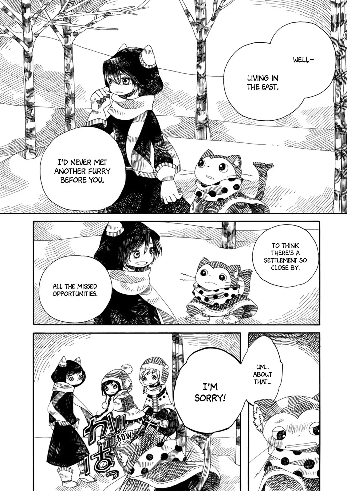 Raine and Sunny's Journey of Wind Chapter 12 page 4 - Chapter 12: Snowy Mountains of the Furries (Part 1)