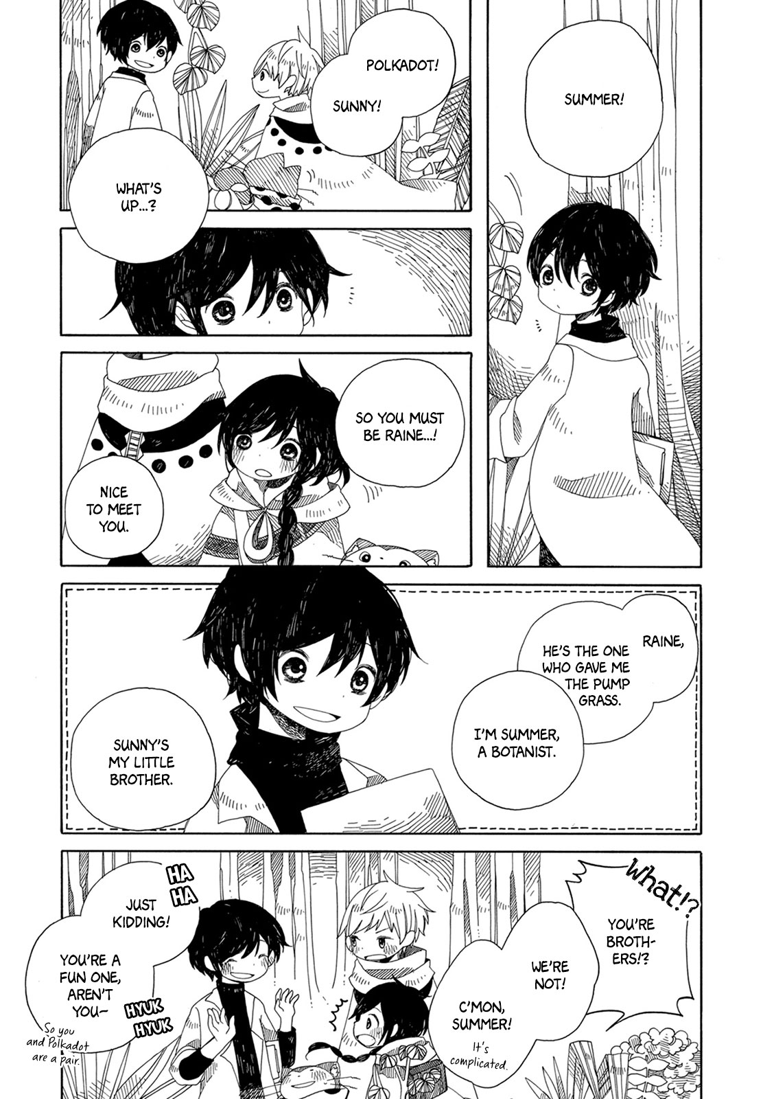 Raine and Sunny's Journey of Wind Chapter 4 page 5 - Chapter 4: Forest Kingdom (Titan Garden)