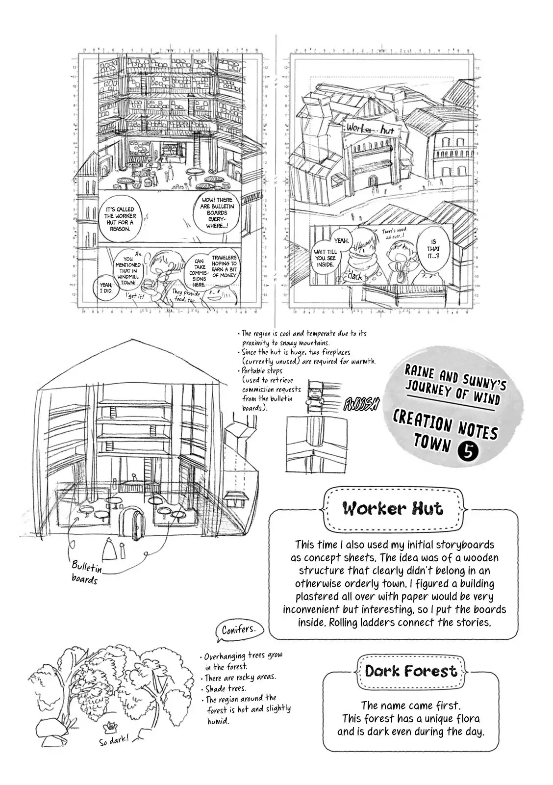 Raine and Sunny's Journey of Wind Chapter 5 page 29 - Chapter 5: Dark Forest Mansion Cleaning - Part 1: The Worker Hut and the Travelers
