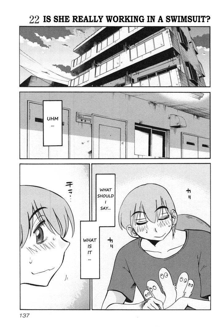 Rakujitsu no Pathos Chapter 22 page 1 - Chapter 22: Is She Really Working in a Swimsuit?