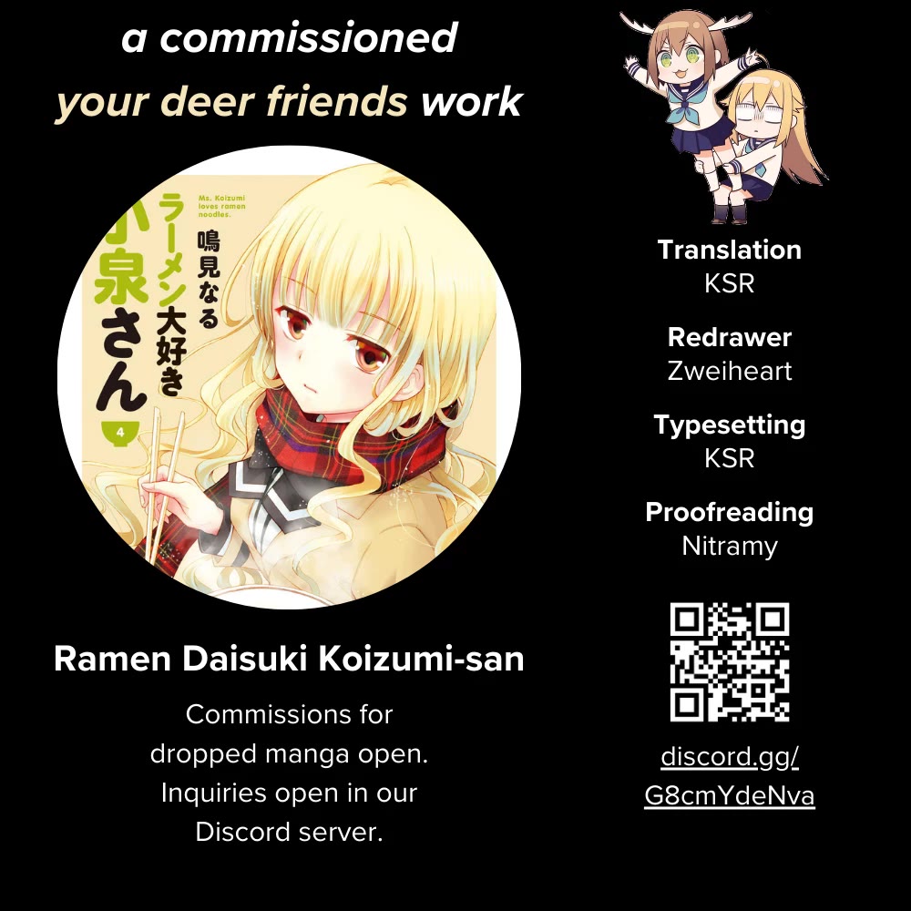 Ramen Daisuki Koizumi-san Chapter 28 page 1 - Chapter 28: Tomato Ramen