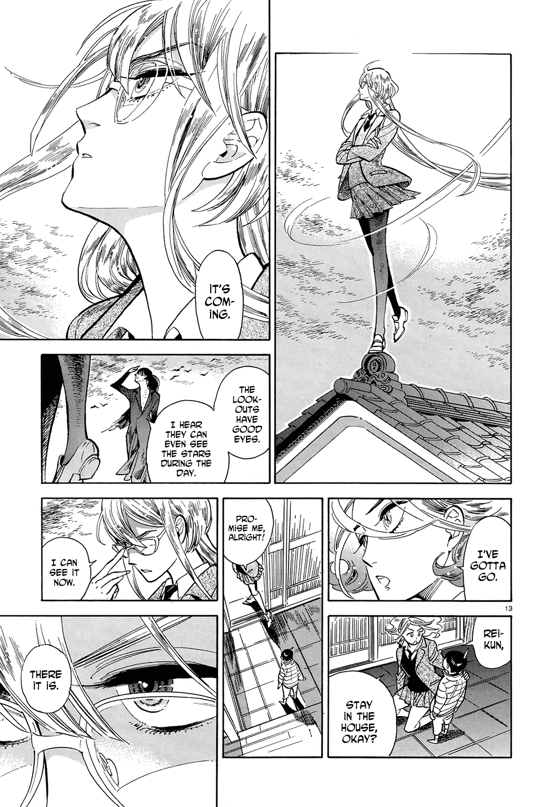 Ran to Haiiro no Sekai Chapter 48 page 13 - Chapter 48: Up Into the Clouds [End]