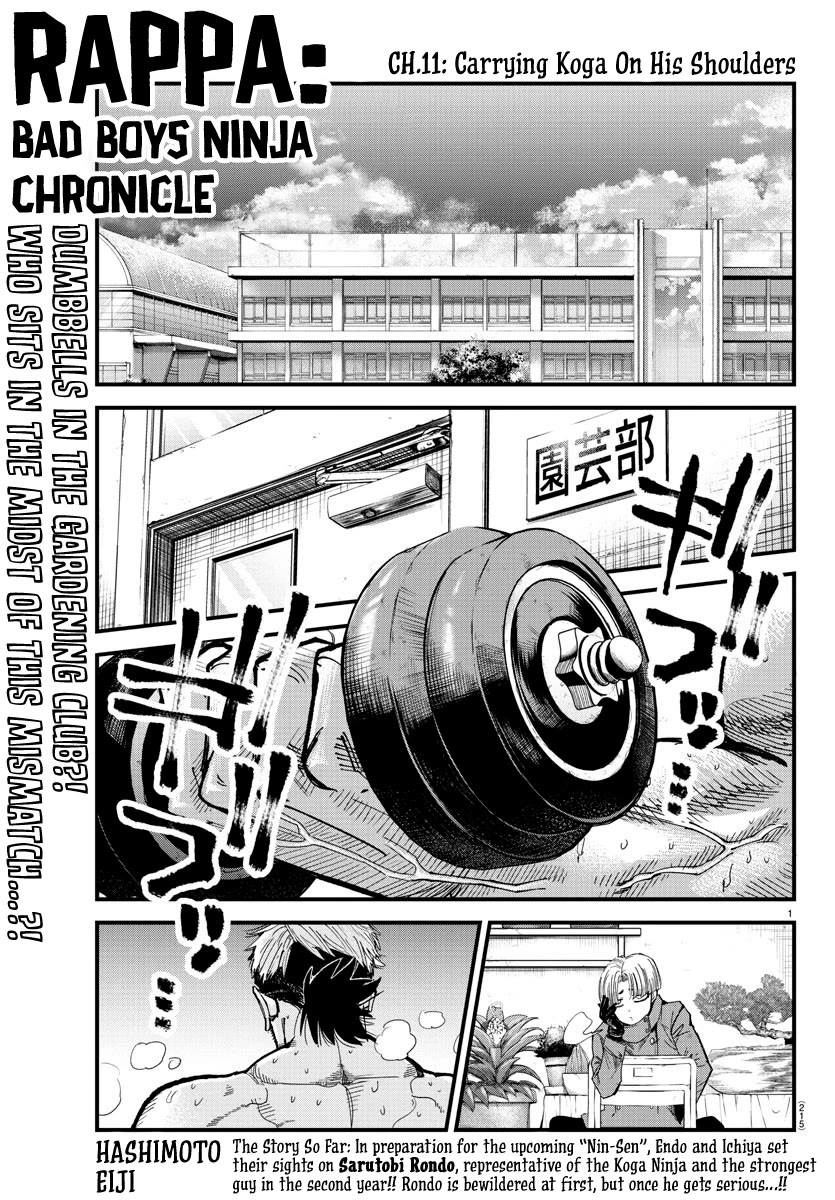 Rappa: The Delinquent Ninja Scrolls Chapter 11 page 1 - Chapter 11: Carrying Koga On His Shoulders