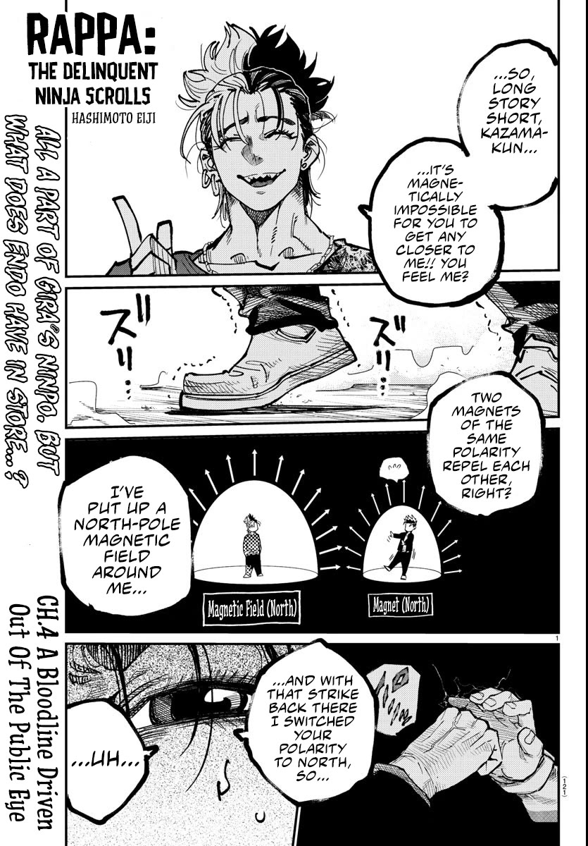 Rappa: The Delinquent Ninja Scrolls Chapter 4 page 1 - Chapter 4: A Bloodline Driven Out Of The Public Eye