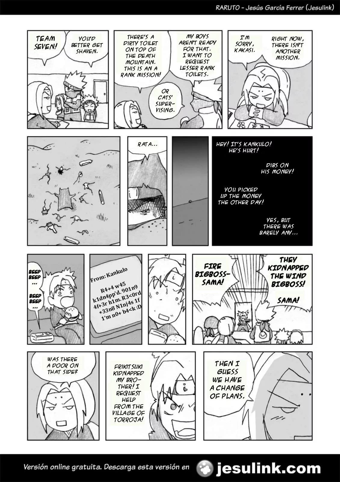 Raruto Sisepuede Chapter 1.2 page 4 - Vol.1 Chapter 2: Kankulo gets ill