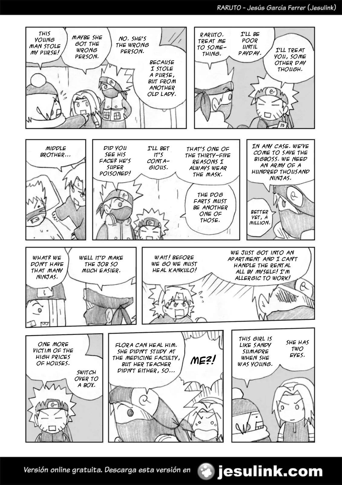 Raruto Sisepuede Chapter 1.2 page 9 - Vol.1 Chapter 2: Kankulo gets ill