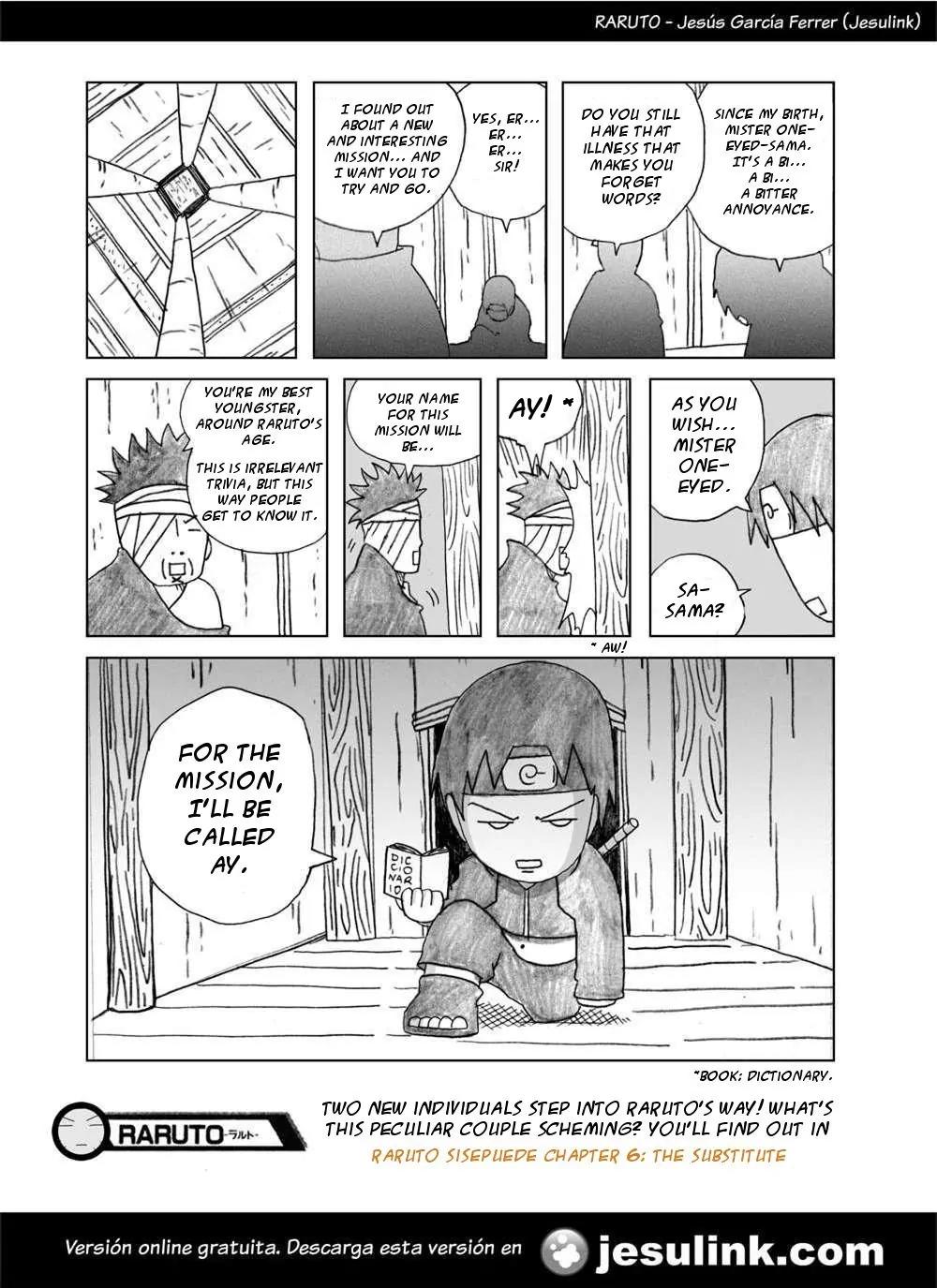 Raruto Sisepuede Chapter 1.5 page 15 - Vol.1 Chapter 5: A Bigboss is worth a lot of money